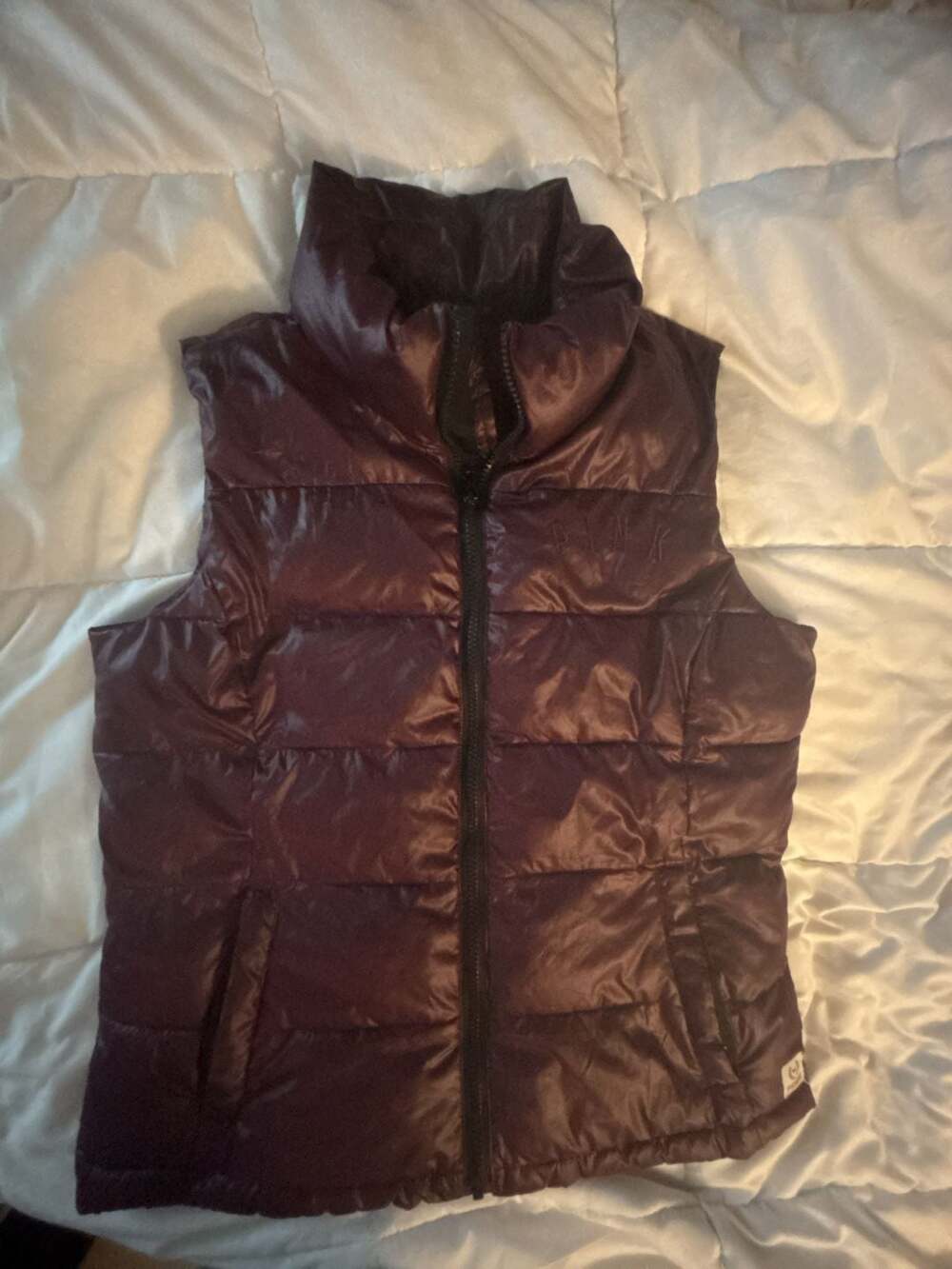 Victoria's Secret PINK Deep Burgundy Puffer Sleeveless Vest
